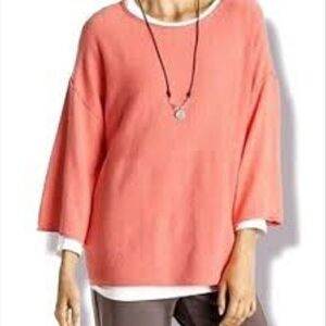 J.jill pure jill salmon big comfy cashmere blend sweater size S